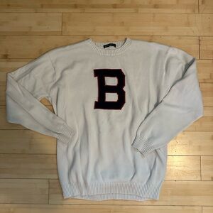 Brandy Melville Cream Sweater with Black 'B'